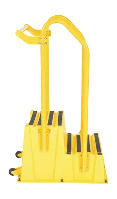 Vestil SPN-2-YL-HR-BR-PO step poly nestable shown from an alternate angle