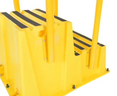 Vestil SPN-2-YL-HR-BR-PO step poly nestable shown from an alternate angle