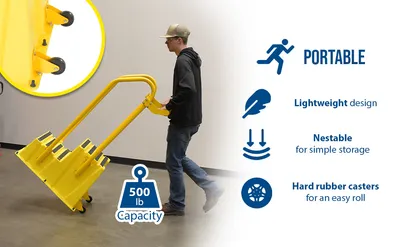 Vestil SPN-2-YL-HR-BR-PO step poly nestable feature highlights