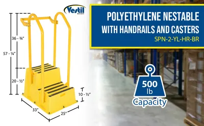 Vestil SPN-2-YL-HR-BR step poly nestable feature highlights