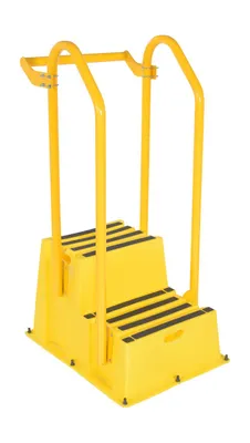 Vestil Polyethylene Nestable with Hand and Back Rails 2 Step 500 Lb. Capacity Yellow