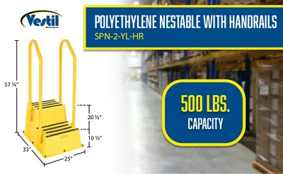Vestil SPN-2-YL-HR step poly nestable feature highlights