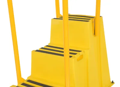 Vestil SPN-3-YL-HR-BR-PO step poly nestable shown from an alternate angle