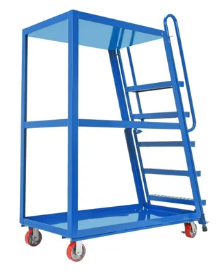 Vestil SPS-HF-2852-5PU hi-duty & hi-frame stockpicker truck shown from an alternate angle