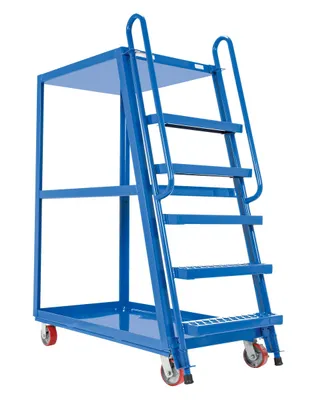 Vestil SPS-HF-2852-5PU hi-duty & hi-frame stockpicker truck shown from an alternate angle