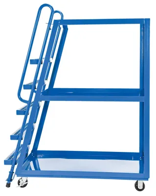 Vestil SPS-HF-2852 hi-duty & hi-frame stockpicker truck shown from an alternate angle
