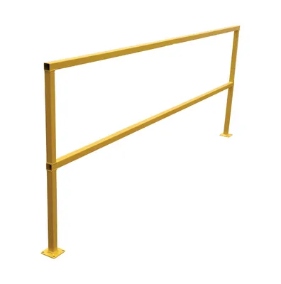 Vestil Steel Square Safety Handrail 110-1/2 In. x 4 In. x 42 In. Yellow
