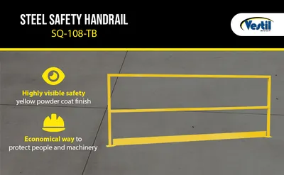 Vestil SQ-108-TB square safety handrail feature highlights