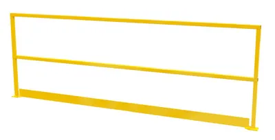 Vestil Steel Safety Handrail with Toe Board 122-1/2 In. x 4 In. x 42 In. Yellow