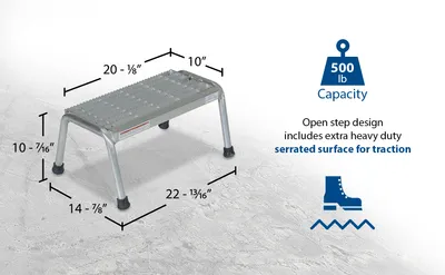 Vestil SSA-1 aluminum step stand feature highlights