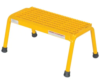 Vestil SSA-1-Y aluminum step stand shown from an alternate angle