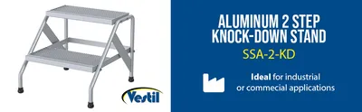 Vestil SSA-2-KD aluminum step stand feature highlights