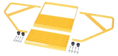 Vestil SSA-2-KD-Y aluminum step stand shown from an alternate angle