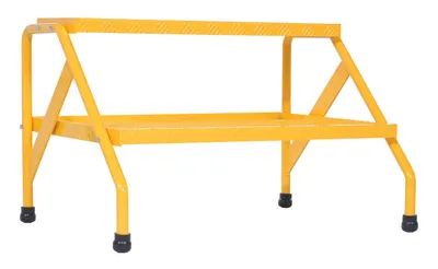 Vestil SSA-2W-KD-Y aluminum step stand shown from an alternate angle
