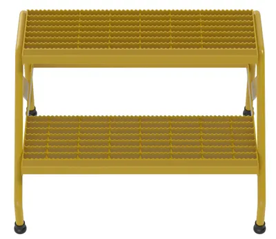 Vestil Aluminum 2 Step Wide Stand 500 Lb. Capacity Yellow