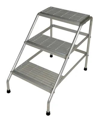 Vestil SSA-3-KD aluminum step stand shown from an alternate angle
