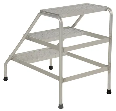 Vestil SSA-3 aluminum step stand shown from an alternate angle