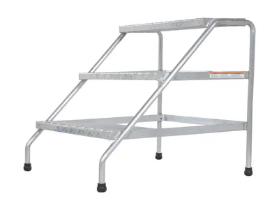 Vestil SSA-3W aluminum step stand shown from an alternate angle