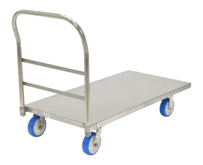 Vestil SSPT-2448 stainless steel platform truck shown from an alternate angle
