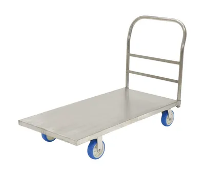 Vestil SSPT-2448 stainless steel platform truck shown from an alternate angle