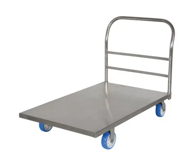 Vestil SSPT-3048 stainless steel platform truck shown from an alternate angle