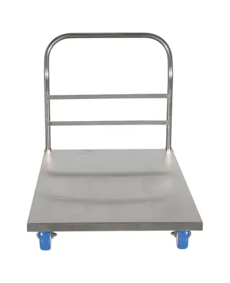 Vestil SSPT-3048 stainless steel platform truck shown from an alternate angle