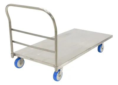 Vestil SSPT-3060 stainless steel platform truck shown from an alternate angle