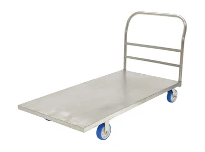 Vestil SSPT-3060 stainless steel platform truck shown from an alternate angle