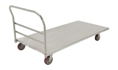 Vestil SSPT-3672 stainless steel platform truck shown from an alternate angle