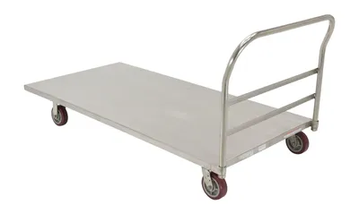 Vestil SSPT-3672 stainless steel platform truck shown from an alternate angle