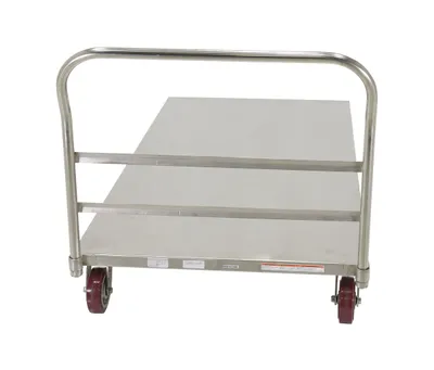 Vestil SSPT-3672 stainless steel platform truck shown from an alternate angle