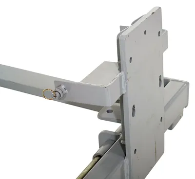 Vestil STA-ATT-AFFK-42 counter balanced narrow stacker w multi-use attachment shown from an alternate angle