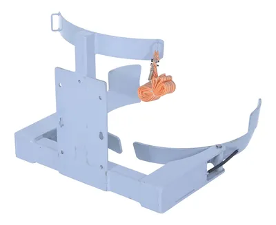 Vestil STA-ATT-DGP-55 counter balanced narrow stacker w multi-use attachment shown from an alternate angle