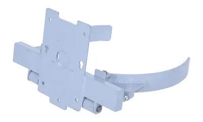 Vestil STA-ATT-DGS-55 counter balanced narrow stacker w multi-use attachment shown from an alternate angle