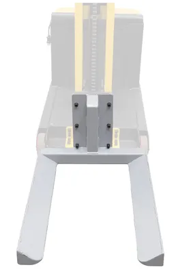 Vestil STA-ATT-FRF-24 counter balanced narrow stacker w multi-use attachment shown from an alternate angle