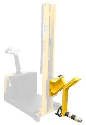 Vestil STA-ATT-RR counter balanced narrow stacker w multi-use attachment shown from an alternate angle