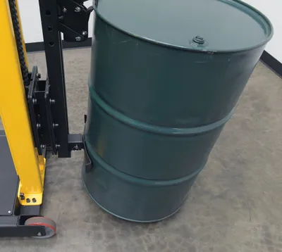 Vestil STA-ATT-SDG counter balanced narrow stacker w multi-use attachment shown from an alternate angle