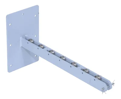 Vestil STA-ATT-SPINR-25 counter balanced narrow stacker w multi-use attachment shown from an alternate angle