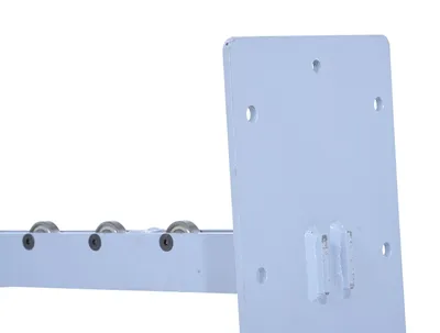 Vestil STA-ATT-SPINR-25 counter balanced narrow stacker w multi-use attachment shown from an alternate angle