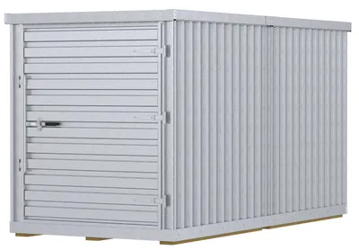 Vestil Galvanized Steel Storage Building 6 Ft. x 12 Ft. Silver