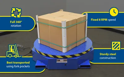 Vestil STPC-WH stand alone powered carousel feature highlights