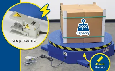 Vestil STPC-WH stand alone powered carousel feature highlights