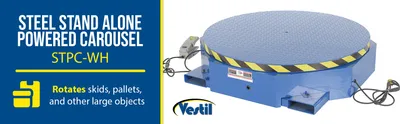 Vestil STPC-WH stand alone powered carousel feature highlights