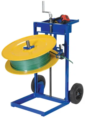 Vestil STRAP-VH vertical horizontal strapping cart shown from an alternate angle
