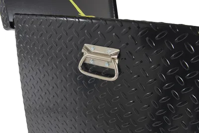 Vestil STTB-2448-C steel tread plate portable tool boxe shown from an alternate angle