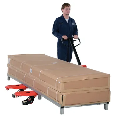 Vestil SW-PJ side winder pallet truck shown from an alternate angle
