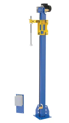 Vestil Steel Retrofit Power Mast Wrap Machine 80-13/16 In. Wrap Height Blue / Yellow For Use With SWA-54 And SWA-60