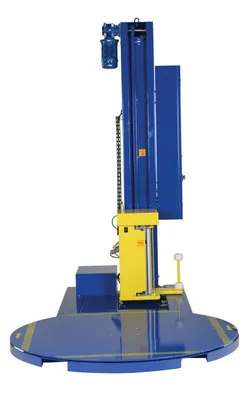 Vestil SWA-60-AW medium duty high performance auto-wrap stretch wrap machine shown from an alternate angle