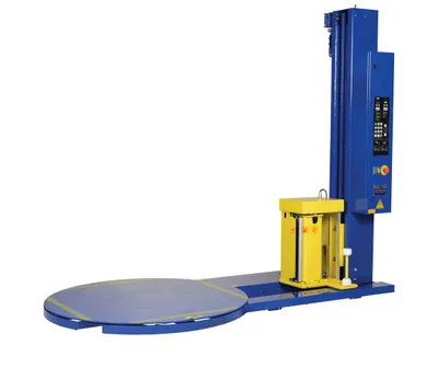 Vestil Steel Auto Wrap Stretch Wrap Machine 60 In. Turntable Diameter 4,000 Lb. Capacity Blue