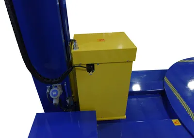 Vestil SWA-82-AW medium duty high performance auto-wrap stretch wrap machine shown from an alternate angle